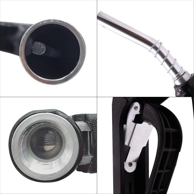 Black 3/4'' inch NPT Automatic Shut-Off Fuel Nozzle Fuel Refilling Tool Perfect For Gas Stations,Industry,Transportation Used for diesel,gasoline,kerosen(13/16"Spout Max Flow Rate 16 GPM)