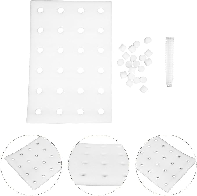 DOITOOL 24 Hydroponic Sponges Planting Tool Planting Tray with 24 Holes Floating Gardening Plate Soilless Cultivation Sponges Cubes Tray for Small Bud Growth & Grow Seedlings