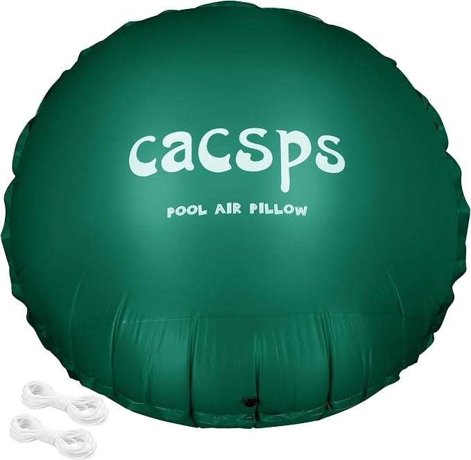 CACSPS Round Pool Pillow for Above Ground Pools, 10Ft Air Pillow for Closing Winter Winterizing Kit, 0.5mm PVC Material, 2X 16.5Ft Rope (Green)