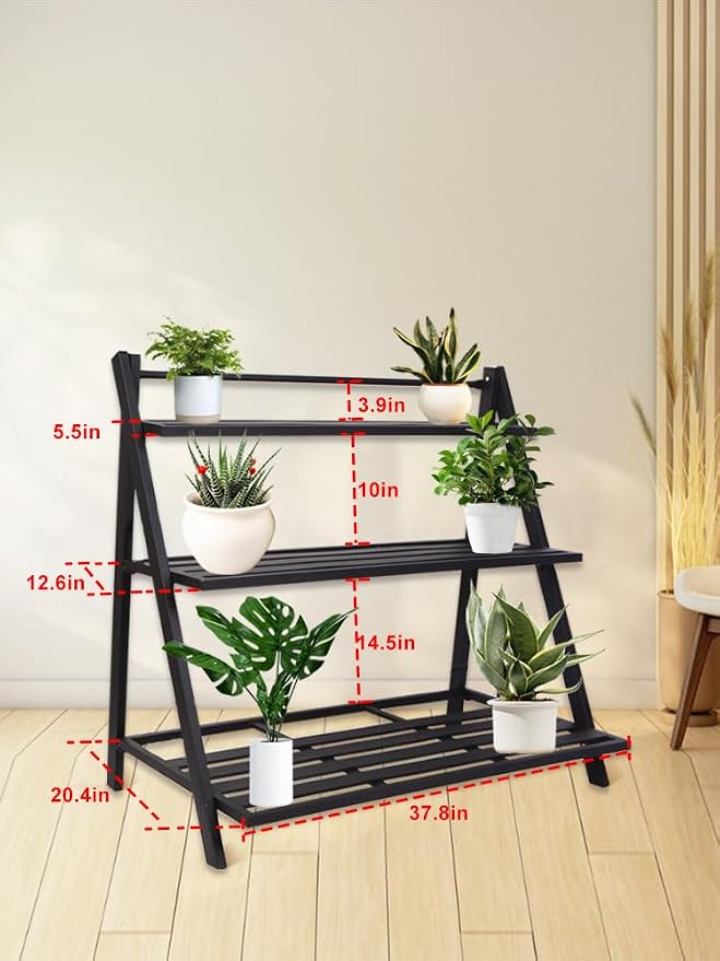 Aluminum Plants Shelf Outdoor 3-Tier Plant Stand Rustproof | Multiple Flower Holder Rack, Metal Plant Stands Home Decor for Balcony Living Room Patio Garden (3-Tier)