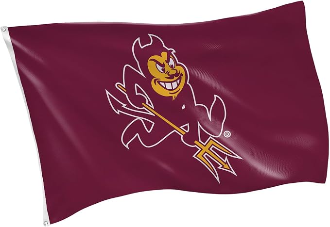 NCAA Arizona State University Flag with Grommets, 3'x5' ASU Sun Devils Outdoor College Flags & Banners for Home Garden Patio Indoor Dorm Wall Décor