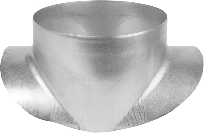 Repa Market Round 90 Degree Splitter for 10” Duct - 10" Outlet Branch Connector - Galvanized Steel Saddle Takeoff, Heavy Duty Supply/Exhaust Air Ventilation Duct Work Collar, Range Hood Duct Adapter