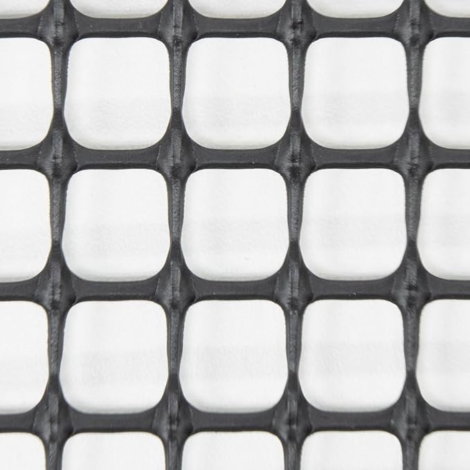 Heavy-Duty Plastic Mesh Netting, Black, 35.4 x 197 in (90cm x 5m), 12mm Grid, Recycled Plastic, Cut-to-Size, Multi-Purpose for Gardening & Fencing