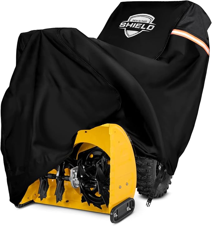 Snow Blower Cover, 24"/26"/28" Heavy Duty 900D Waterproof Snowblower Cover | Fit for Two-Stage and Single-Stage Snow Throwers, Compatible with Toro, EGO, Craftsman, Ariens Black