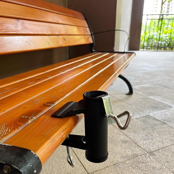 Patio Umbrella Holder Clamp,Heavy Duty Patio Umbrella Clamp Deck Umbrella Stand,Metal Umbrella Clamp Outdoor Umbrella Mount Bracket for Fences,Railing,Deck,Bench,Boats,Bleachers