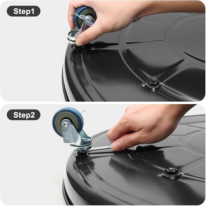 1 Pack 23 Inch Metal Plant Caddy With Lockable Wheels,Plant Stand Dolly for Heavy Planter,Wheeled Planter Saucer Tray,Rolling Plant Stand,Heavy-Duty Plant Caddy for Indoor and Outdoor(Black)