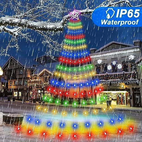 Christmas Solar Decorations Star Lights Outdoor, 11.48ft 350LED, Multicolor - Image 4