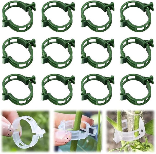 100 PCS Plant Support Clips Reusable Garden Clips, Premium Secured Plastic Plant Clips, Tomato Trellis Clips for Climbing Plants Outdoor Indoor Plant Flowers Vine Fixing Support Clips