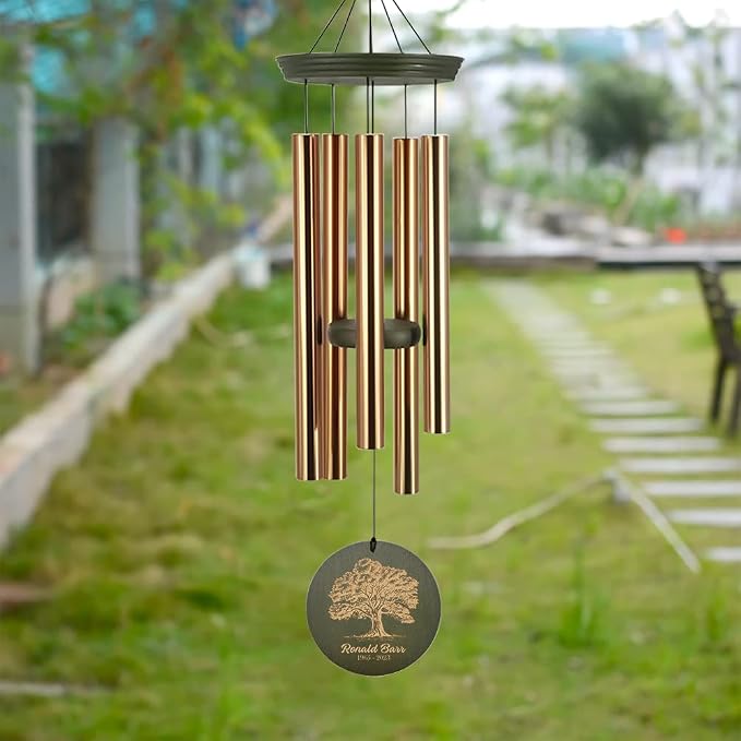 Astarin Personalized Memorial Wind Chimes Gift for Loss of a Loved One,Customized Sympathy Wind Chimes,Bereavement/Memorial Gifts in Memory of Loved One Loss for Outside(Produced in Texas)