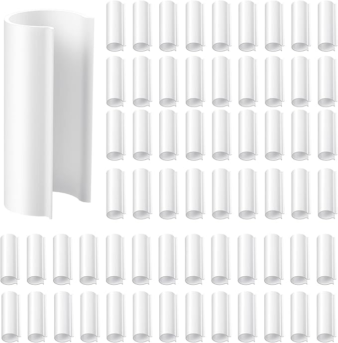 Jetec 64 Pieces PVC Pipe Clips Pool Cover Clamps for Above Ground Pools for Greenhouses, Row Covers, Shelters, Bird Protection, 2.4 Inches Long(1/2 Inch,White)