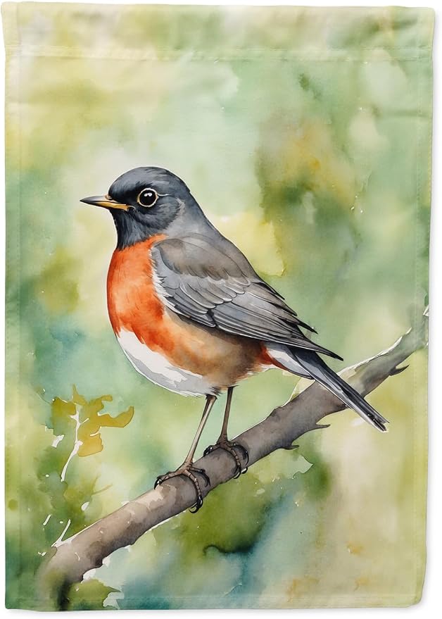 Caroline's Treasures Connecticut American Robin Garden Flag Mailbox Flag Decorative Yard Flag Banner Outside Patio Artwork Yard Flower Beds, Garden Size, Multicolor
