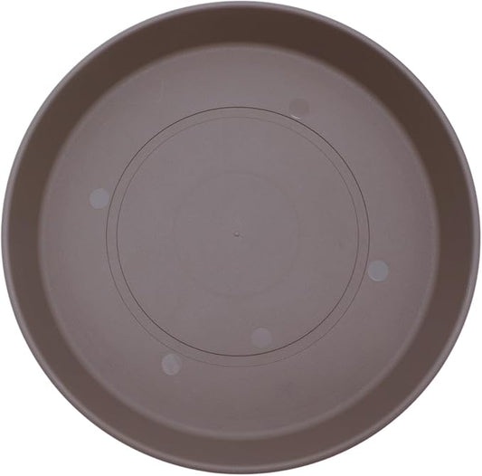 The HC Companies Round Prima Flower Pot Saucers - Plastic Plant Saucer for Outdoors & Indoors - Traditional Plant Pot Trays for Water Drainage -Durable Plant Tray (14-inch Cappuccino, Pack of 1)