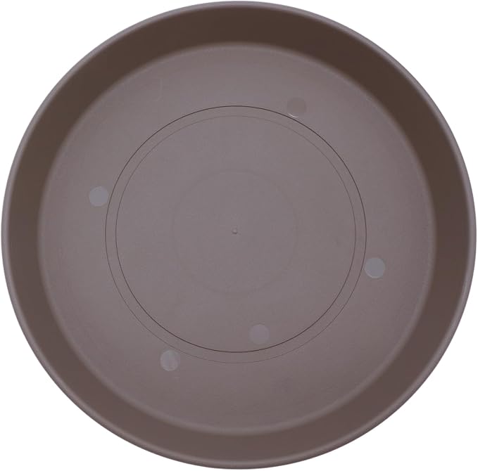 The HC Companies Round Prima Flower Pot Saucers - Plastic Plant Saucer for Outdoors & Indoors - Traditional Plant Pot Trays for Water Drainage -Durable Plant Tray (7-inch Cappuccino, Pack of 1)