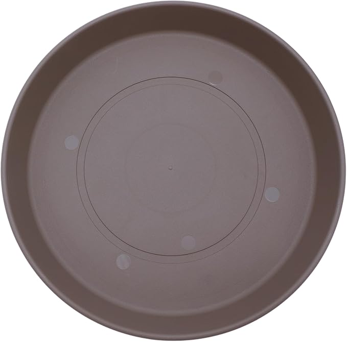 The HC Companies Round Prima Flower Pot Saucers - Plastic Plant Saucer for Outdoors & Indoors - Traditional Plant Pot Trays for Water Drainage -Durable Plant Tray (10.5-inch Cappuccino, Pack of 1)