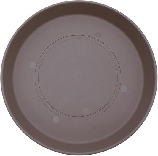 The HC Companies Round Prima Flower Pot Saucers - Plastic Plant Saucer for Outdoors & Indoors - Traditional Plant Pot Trays for Water Drainage -Durable Plant Tray (10.5-inch Cappuccino, Pack of 1)