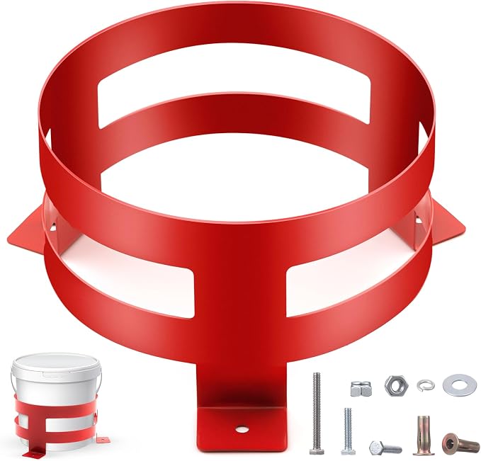 1 Pcs 5 Gallon Bucket Holder 11.6 x 6.5 Inch Red Bucket Holder Mount for RV, Truck, Cart
