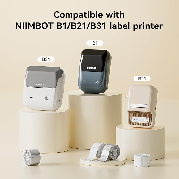 NIIMBOT Labels 3 Rolls Set for B1/B21/B31 Sticker Printer, 50x50mm (1.97'' x 1.97'') 150 Labels/Roll, Refill Labeling Tape for Home School Office Small Business (White)