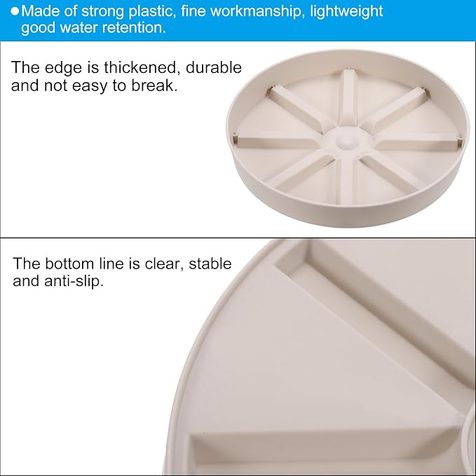 PATIKIL Plant Pot Saucers 7.5 Inch, 6 Pack Plastic Round Plant Pot Thicker Flower Drip Tray for Indoor Outdoor, White