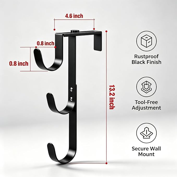 2 Pcs of Three-Layer swimming pool fence hooks, suitable for swimming pool equipment, rust-proof swimming pool net pole hooks, used for hanging tools, rakes, nets and other swimming pool accessories.