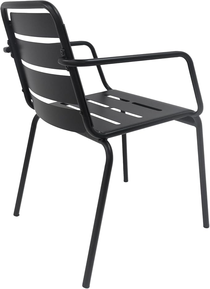 Christopher Knight Home Jodi Outdoor Bistro Set, 3-Piece Bistro Table and Chairs Set of 2, Patio Furniture Set with Iron Frame, Patio Conversation Set for Poolside/Garden Cafeteria, Matte Black