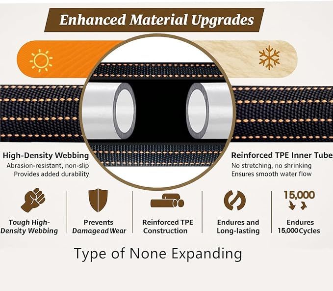 Garden Hose, 30Ft Ultra Flexible Water Hose, None-Expand,with 10 Function Sprayer,Ultra-Lightweight,Leak-Proof,Non-Slip Handle, Non-Kink Hoses for Yard, Outdoor (OrangeBlack, 30 Ft)