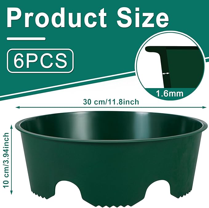 6PCS 12 Inches Plant Rings for Outdoor Plants, Plant Rings, Planting Ring, Planting Grow Rings to Separate Rock and Pest for Deep Watering Veggies Herbs and Flowers