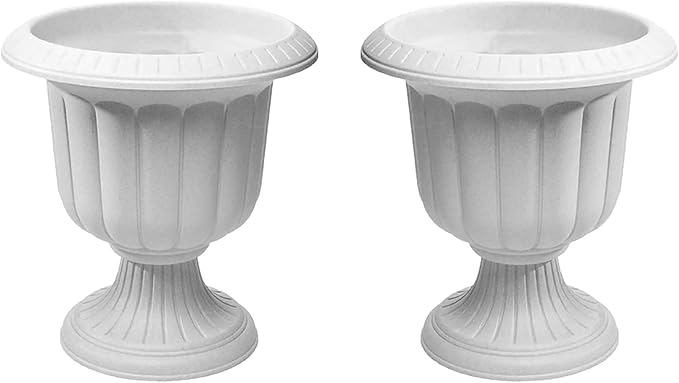 Novelty Classic Urn Garden Pot/Planter, Plastic ( Pack of 2) (Stone, 19")2