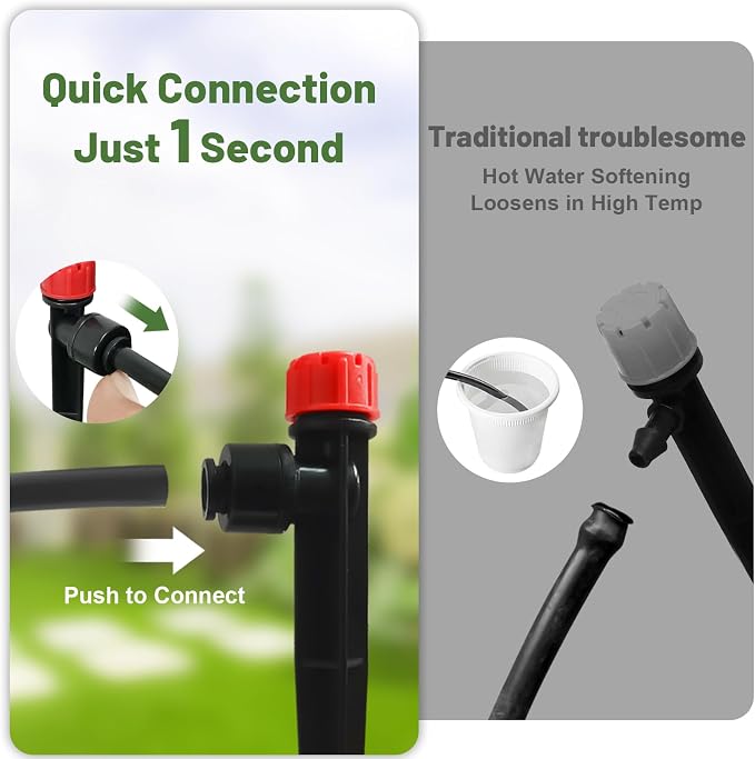 Drip Irrigation Kit for Garden, Quick-Connect Raised Bed Watering System 150FT, Plant Accessories, Drip Line Kit for Greenhouse, DIY Micro Sprinklers Set for Yard Outside,Sistema De Riego Por Goteo
