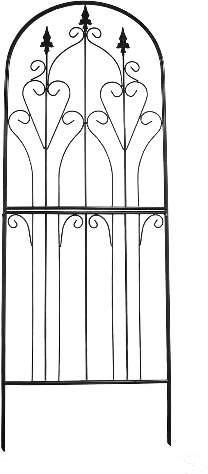 Garden Trellis 70.9" H x 25.6" W Metal Premium Quality Material Rust-Resistant Climbing Frame for Vines Flowers Elegant Garden Roses Vine Ivy Clematis Trellises Black