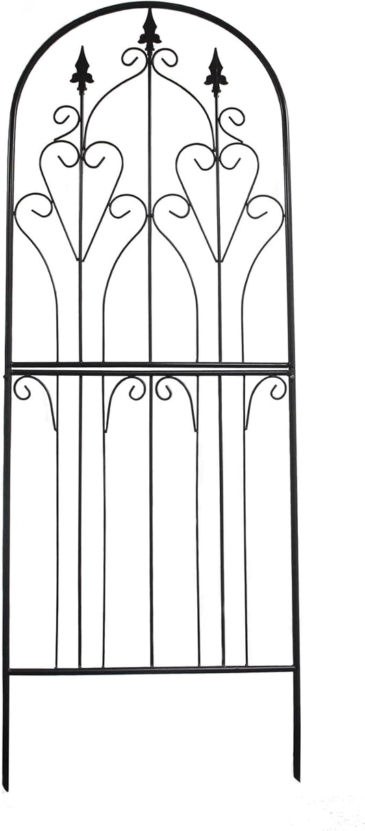 Garden Trellis 70.9" H x 25.6" W Metal Premium Quality Material Rust-Resistant Climbing Frame for Vines Flowers Elegant Garden Roses Vine Ivy Clematis Trellises Black