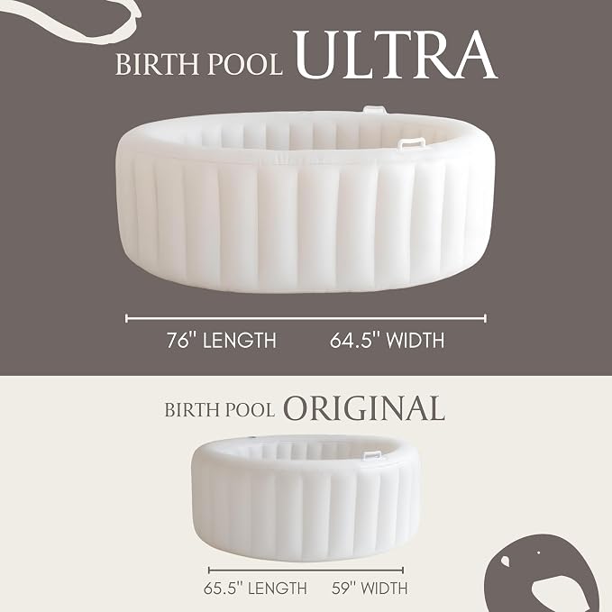 Earthside Birth Pool I Birth Pool, Comfort for Home Water Birth Kit | Doula & Midwife Approved in Marshmallow White I Portable and Easy to Set up (Ultra Large)