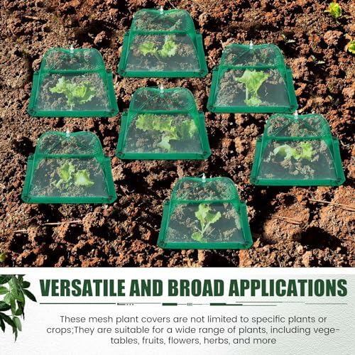 FillTouch 20 Pcs 17 Inch Mesh Plant Cover Plant Protectors from Animals Outdoor Plants Tent for Vegetables Pop up Net Garden Netting Cover Collapsible Plants Umbrella to Keep Small Animals Out - Image 6