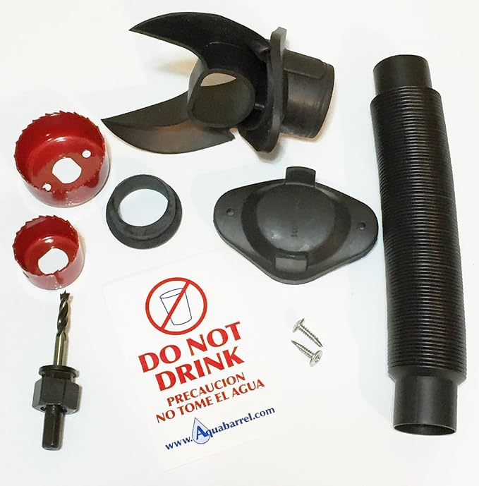 3 OR 4 inch Round Downspout Rainwater Diverter Kit | Aquabarrel 303 | Drill Bit included