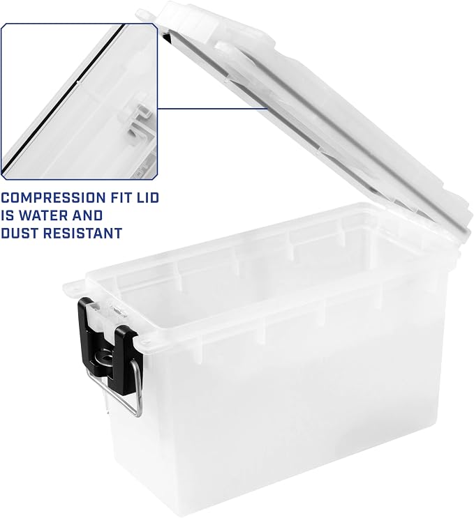 Sheffield Ammo Box Made in USA, Stackable Lockable Ammo Storage Box, Frost | 2 Pack Lockable Storage Box, Water and Dust Resistant Dry Box, Secures Hunting Gear, Gun Accessories, Supplies, and Bullets