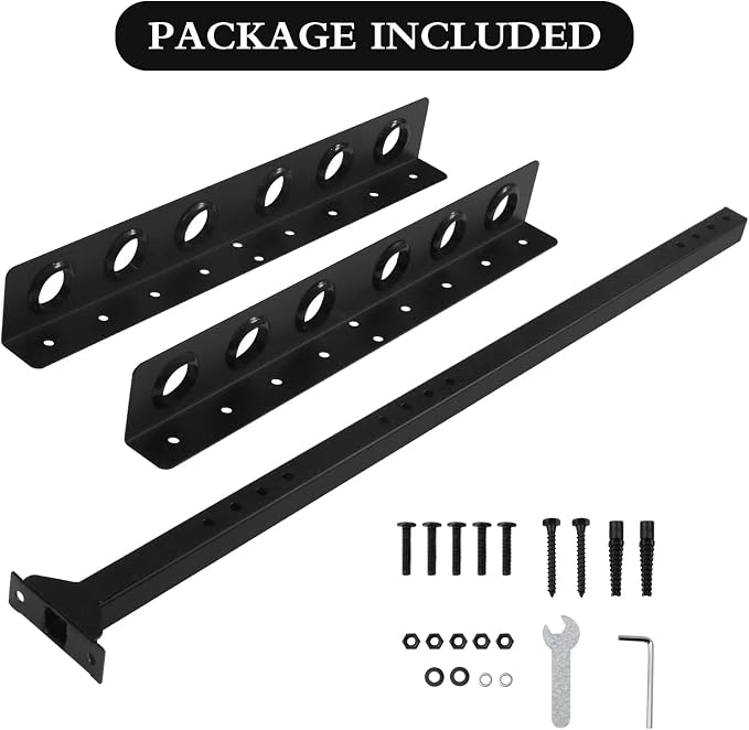 MEWSDEN Trailer Racks for Lawn Equipment, Trailer Tool Rack Shovel Holder for Shovels, Rakes, Hoes, Landscape Hand Tool Rack for Open Trailers, Lawncare Accessories, with 6 Tool Holes&Rubber Grommets