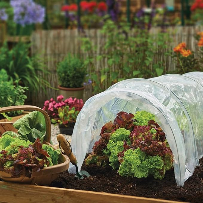 6.5x6.5 Ft Clear Plastic Floating Row Cover Freeze Protection, 2.4 Mil Polyethylene Plant Cover for Farm, Vegetable, Garden Beds, Greenhouse Plastic Sheeting for Frost Rain Snow Wind Against