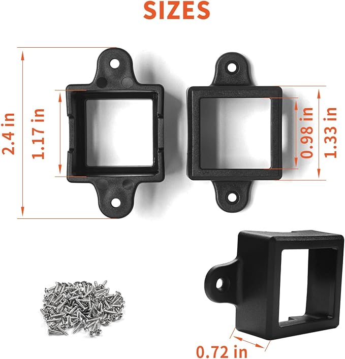 40 Set Light Clips for Govee Permanent Outdoor Lights Compatible with H705 H805 Non-pro Version Outdoor Light Mounting Bracket Clips & Screws (Black)