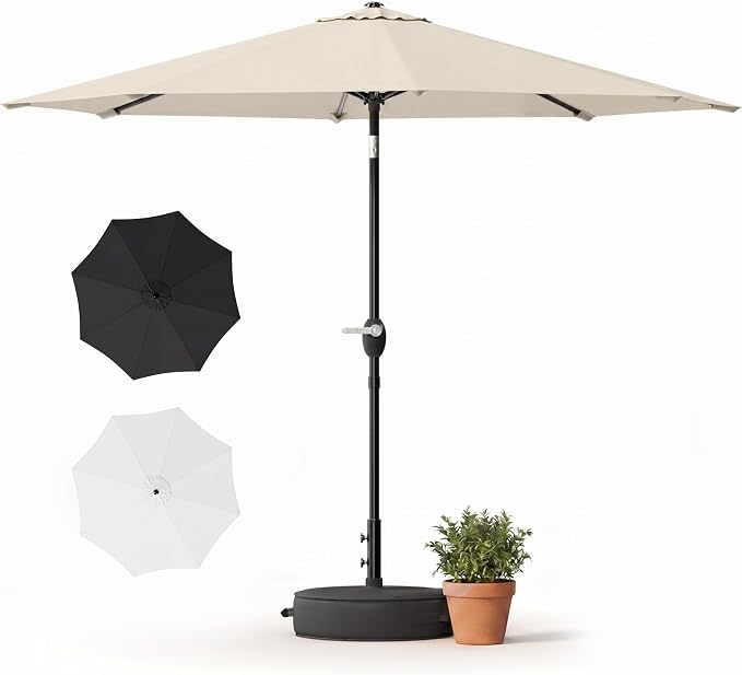 Greesum 9FT Outdoor Patio Umbrella, Table Umbrella for Yard, Market, Heavy-Duty Waterproof Pool Umbrella with 8 Sturdy Ribs, UV Protection for Beach, Deck, Garden, Backyard