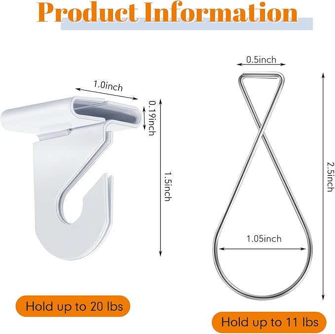 Vicenpal 200 Pcs Drop Ceiling Hooks Bulk for Classrooms Offices Hanging Set, 100 Pairs Right and Left 100 Pcs Clips for Tile Decorations, Metal Suspended T Bar Hooks for School Plants