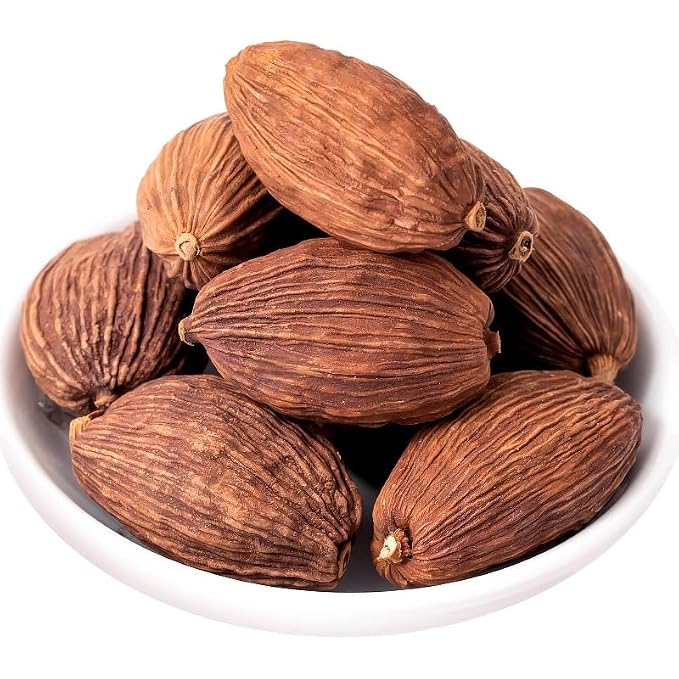 Black Cardamom (CaoGuo) 云南草果- 5.29oz/150gPure Natural Chinese Herbal Medicine- Tsao-ko- Dried Whole Herbal Spice for Tea, Cooking (Dried Black Cardamom)