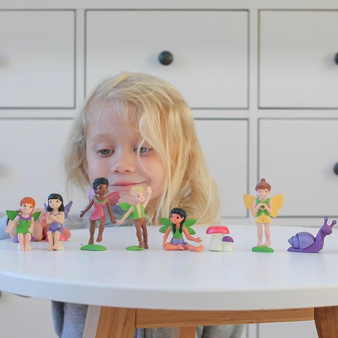 Safari Ltd. Friendly Fairies Super TOOB - 10 Adorable Fairy Figurines - Detailed Hand-Painted Toy Figures For Boys, Girls & Kids Ages 3+