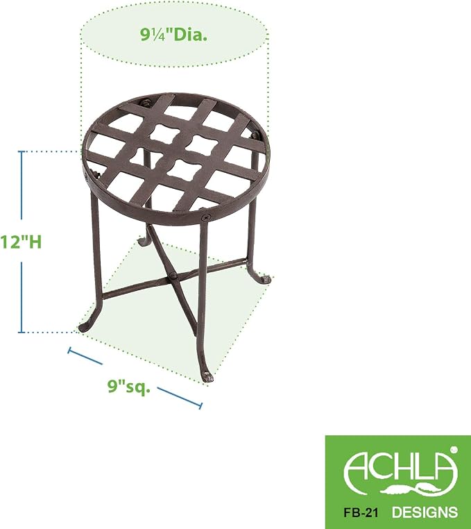 Achla Designs Flowers Plant Stand, 12-in H