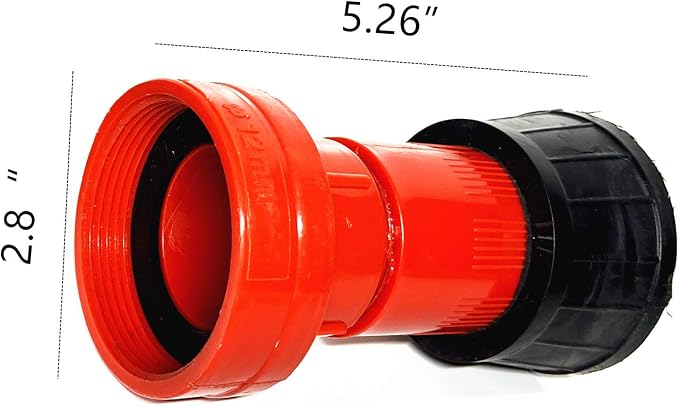 SAFBY Fire Hose Nozzle Thermoplastic Fire Equipment Spray Jet Fog (2" NPSH/NPT)
