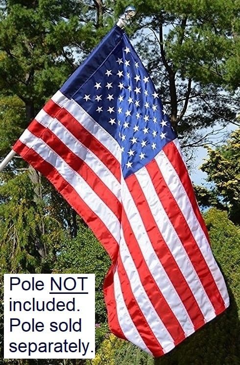 US Flag Factory - 2.5x4 FT American Flag (Sleeved) (Embroidered Stars, Sewn Stripes) - Outdoor SolarMax Nylon - 100% Made in America