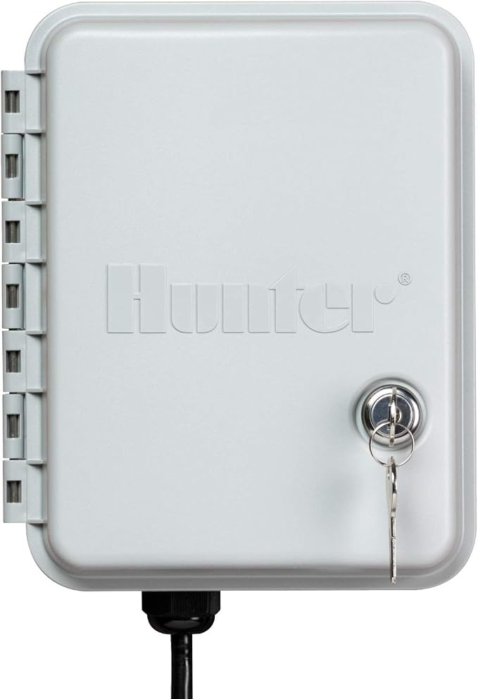 Hunter XC600 X-Core 6 Station Outdoor Sprinkler Controller, Easy Install Irrigation Timer for Lawn and Garden, Weatherproof, 3 Programs, 4 Start Times