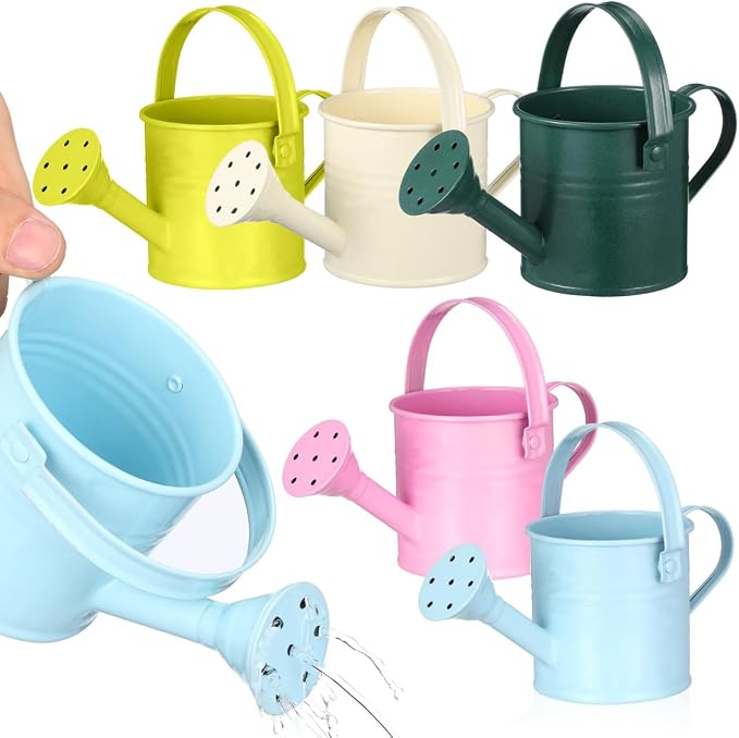 NOLITOY 5Pcs Small Watering Can: Anti-Leak Thick Metal — Indoor Watering Pot for House Plants — Mini Gardening Gifts for Kids Home Desk