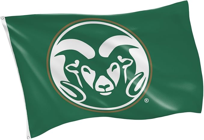 NCAA NCAA Colorado State University Flag with Grommets, 3'x5' CSU Rams Outdoor College Flags & Banners for Garden Patio Indoor Wall Décor