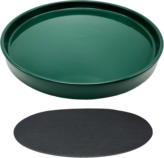 Yukfona Ceramic Plant Saucer Tray 1 Pcs 10 Inch Green, 10.83" OD x10.24 ID x1.1 Deep| Fits Flower pots Bottom≤ 10.24", Heavy Duty Glazed Round Planter Drip with Catch Basin for Indoor Outdoor Plants