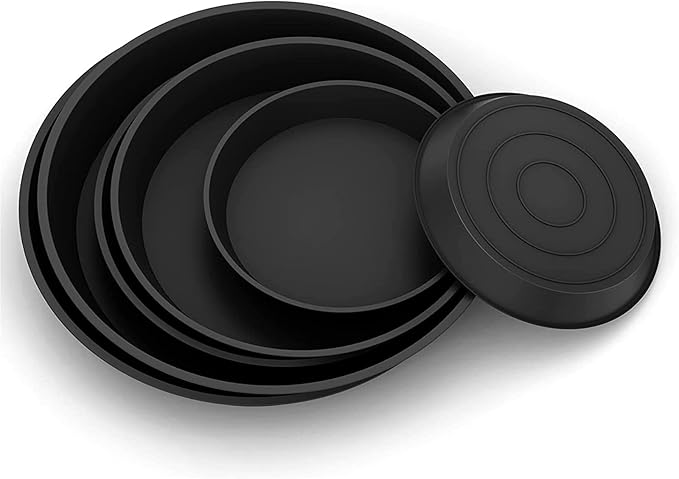 6 Pack Plant Saucer 4 6 8 Inch Plastic Plant Tray, Sturdy and Durable Flower Pot Container Accessories Plant Pot Saucers for Indoor and Outdoor (4 6 8 Inch, Black)