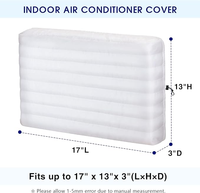 KylinLucky Indoor AC Cover for Inside Window Unit 17 x 13 x 3 inches | Inside Air Conditioner Cover, Dust Protection, White